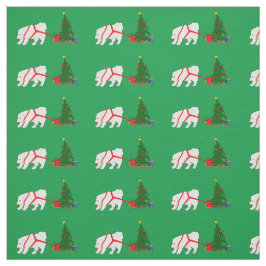 Dra samoyeden som drar julgranen tyg