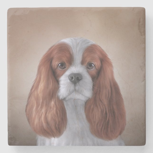 Dra spanielen för kung Charles för hund den stolt Stenunderlägg (Framsidan)