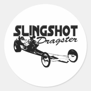 dra tävla för vintage av slingshot Drag Runt Klistermärke