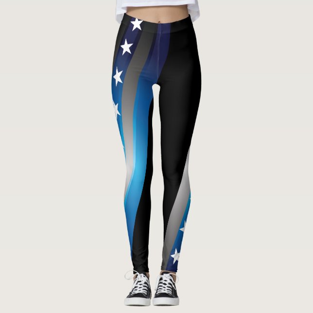 Dra tillbaka blåttdamasker leggings (Framsida)
