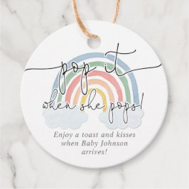 Dra upp den när hon doppar regnbåge, pastellens va gåvor etiketter