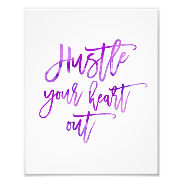 Dra ut ditt hjärta | Lila Vattenfärg Fototryck (Framsidan)