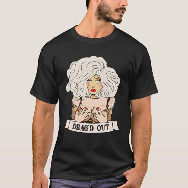 Dra ut Doll Ansikte Drag Queen Tävling T Shirt (Framsida)
