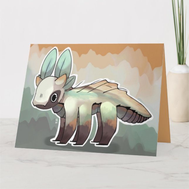 Draakje kaart fantasie  kort (Framsida)