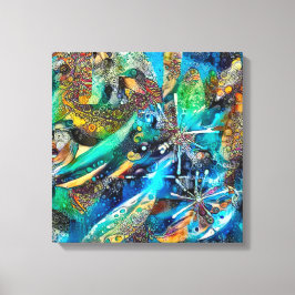 Dracaena-Abstraktens Lugn Blåsträckt kanvastryck