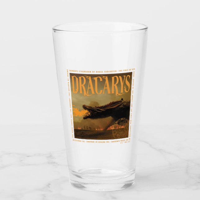 "Dracarys" Drogon Breathing Fire Graphic Glaskopp (Framsida)