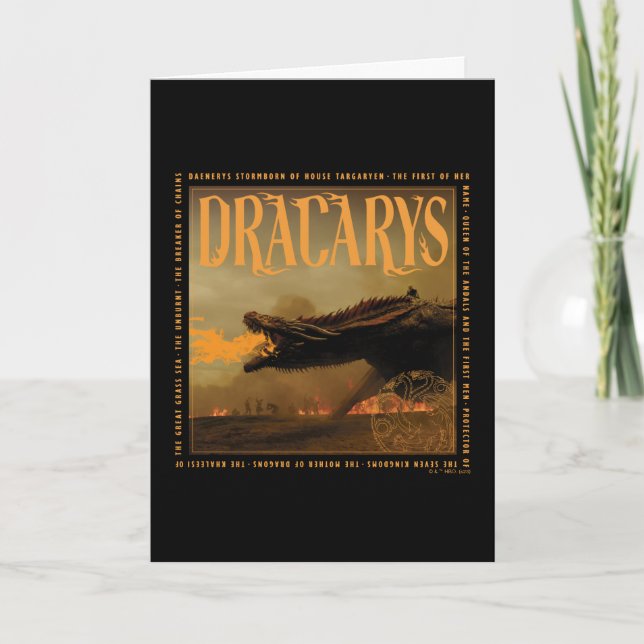 "Dracarys" Drogon Breathing Fire Graphic Kort (Framsida)