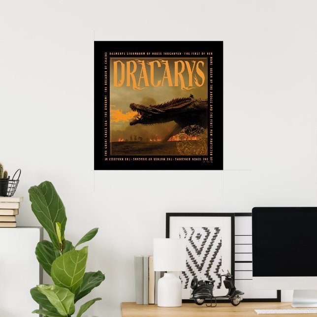 "Dracarys" Drogon Breathing Fire Graphic Poster (Hemmakontoret)