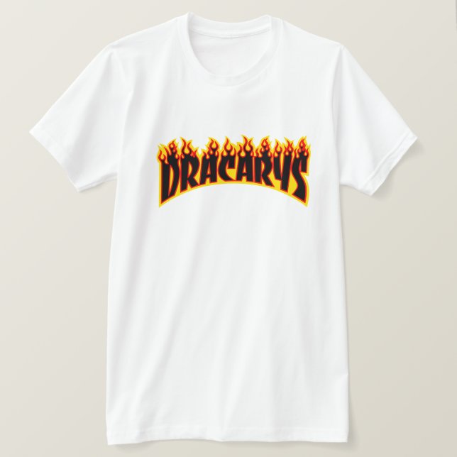 Dracarys - härmtrasten flammar parodi tee (Design framsida)