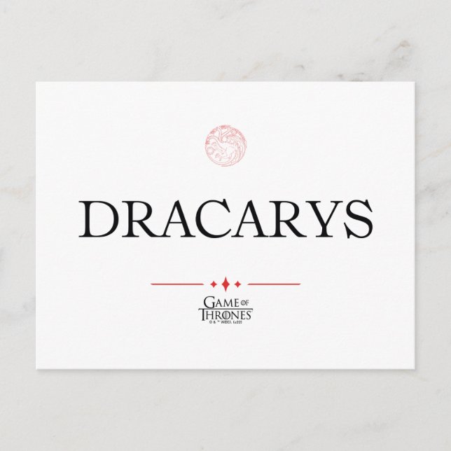 Dracarys Vykort (Framsida)