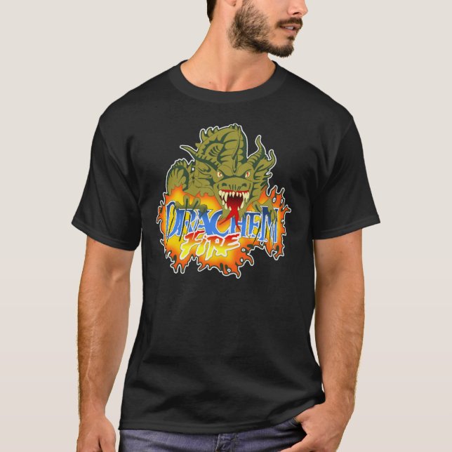 Drachen Fire Logotyp Design Classic T-Shirt (Framsida)