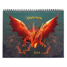Drachen Kalender, Dragon Calendar, (28cm x 22cm)