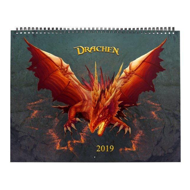 Drachen Kalender, Dragon Calendar,  (36cm x 28cm) Kalender (Omslag)