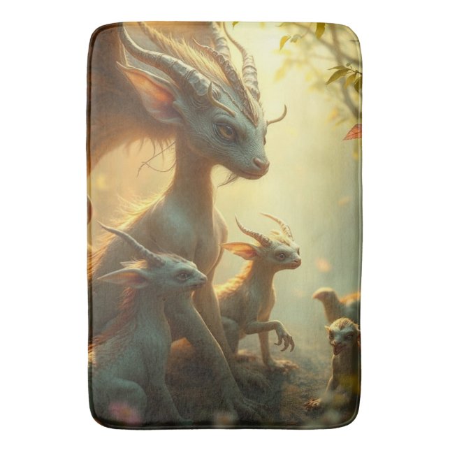 „Drachenmutter im goldenen Wald“ Badrumsmatta (Framsidan (Vertikal))