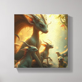 „Drachenmutter im goldenen Wald“ Canvastryck