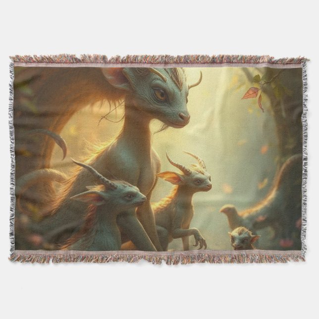 „Drachenmutter im goldenen Wald“ Filt (Framsidan)