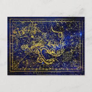 Draco Guld Constellation Faux Vykort