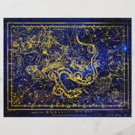 Draco Guld Constellation Scrapbook Papper