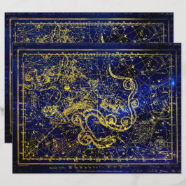Draco Guld Constellation Scrapbook Papper