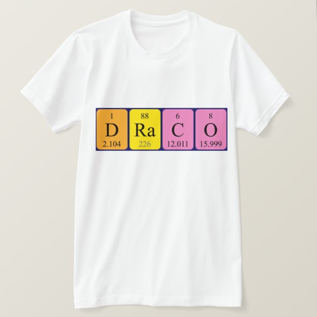Draco periodiskt återkommande skjorta bord namn t shirt (Design framsida)