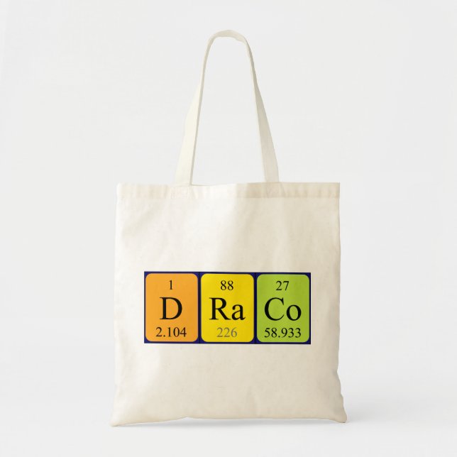 Draco Periote bord namn tote bag Tygkasse (Framsidan)