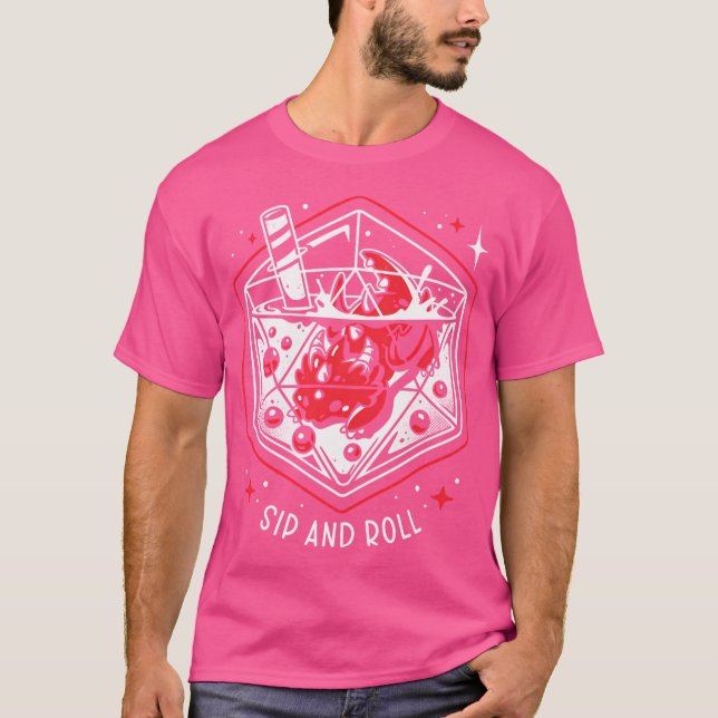 Draconic Bubble Tea - Dragon D 20 Dice T Shirt (Framsida)