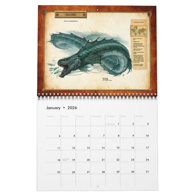 Dracopedia Kalender (Jan 2026)