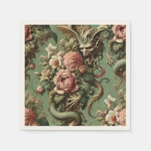 Drac's Finery - Gothic Dragon Blommigt Pappersservett