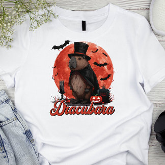 Dracubara Capybara Halloween Funny T-Shirt