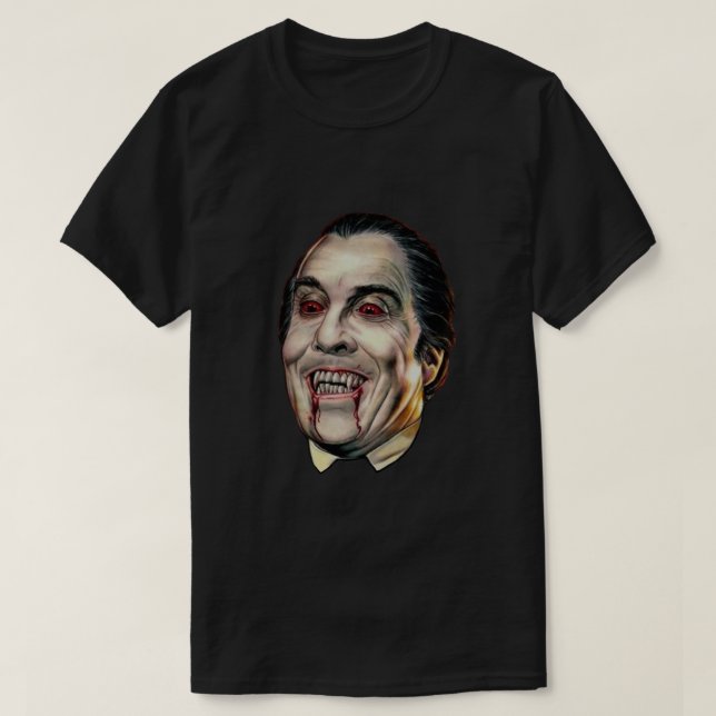 Dracula Ansikte Christopher Lee Classic T Shirt (Design framsida)