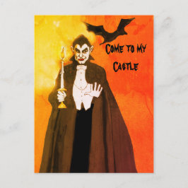 Dracula Art Halloweenfest Black Orange Glöd Vykort