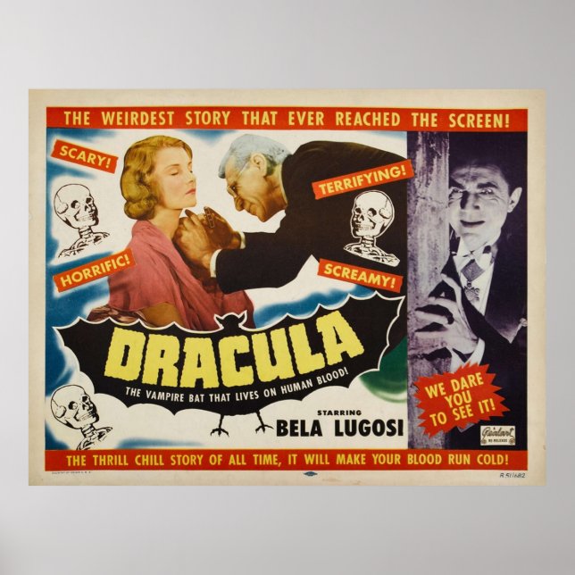 Dracula - Bela Lugosi - skräckfilm 1951 Poster (Framsidan)