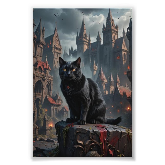 Dracula Black Cat Fototryck (Framsidan)