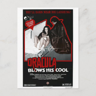 DRACULA BLOWS HIS COOLA POSTCARD VYKORT