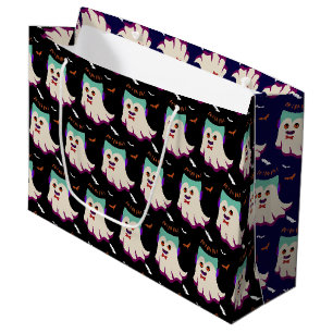 Dracula Boo Mönster Black Large Gift Bag