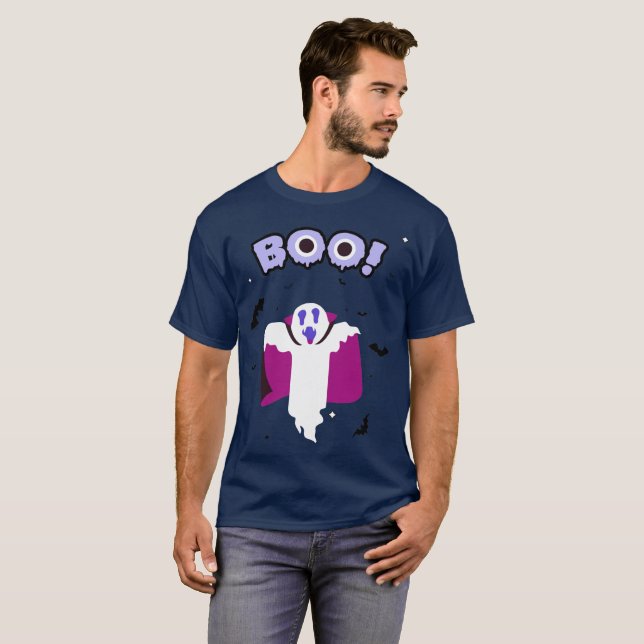 Dracula Boo Navy Blue T-Shirt (Hel framsida)