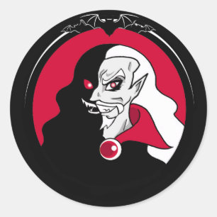 Dracula BRW Sticker Runt Klistermärke