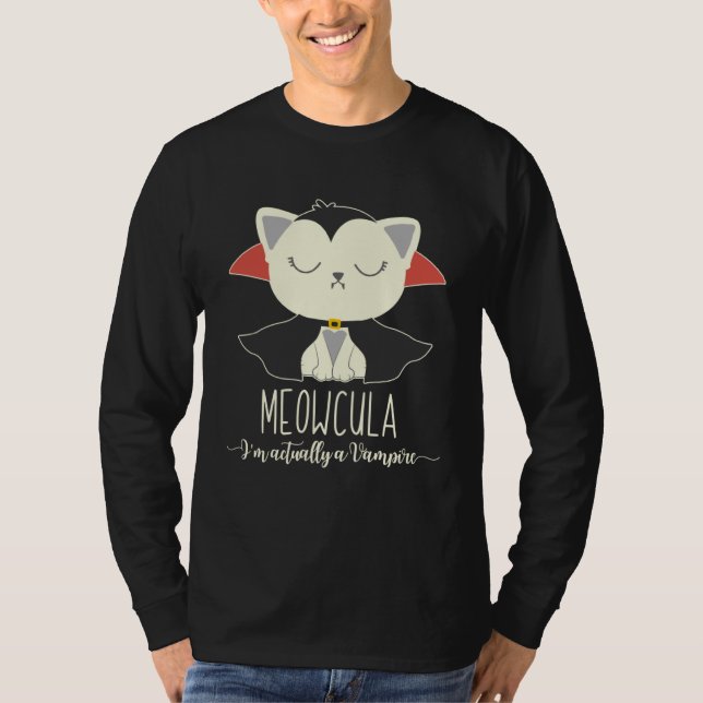 Dracula Cat Halloween Vampire Cat Meowcula 2020 Ki T Shirt (Framsida)