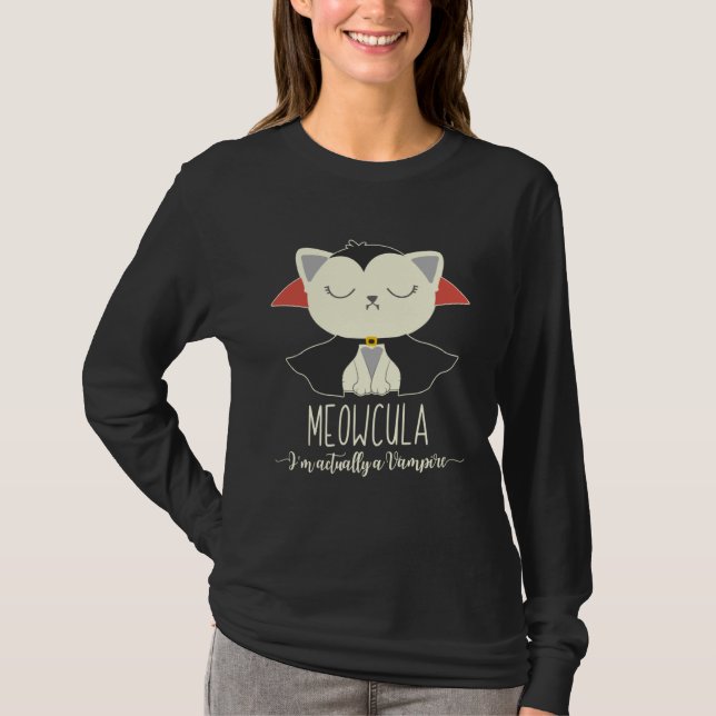 Dracula Cat Halloween Vampire Cat Meowcula 2020 Ki T Shirt (Framsida)