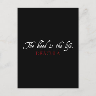 Dracula-citat: Blodet är livet Vykort
