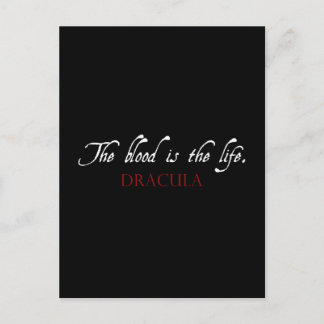 Dracula-citat: Blodet är livet Vykort