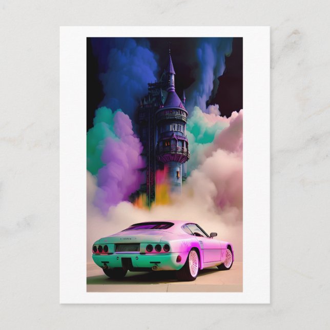 Dracula Drives a Sports Car - Ken Gage Art Vykort (Framsida)