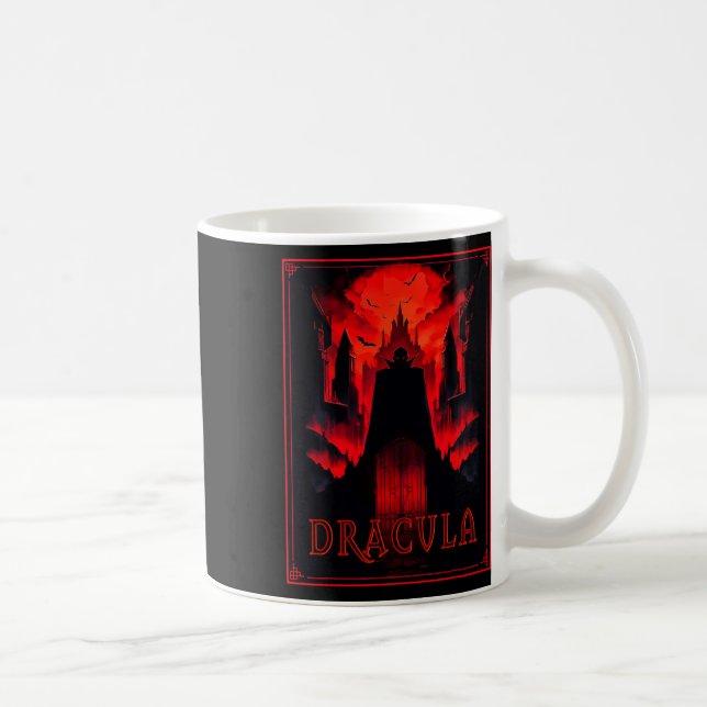 Dracula Gothic Horror Vampire Art-halloween Vampi Kaffemugg (Höger)