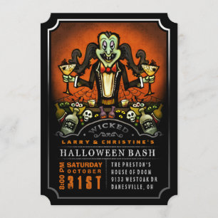Dracula Halloween Bash Party Roligt-inbjudan Inbjudningar