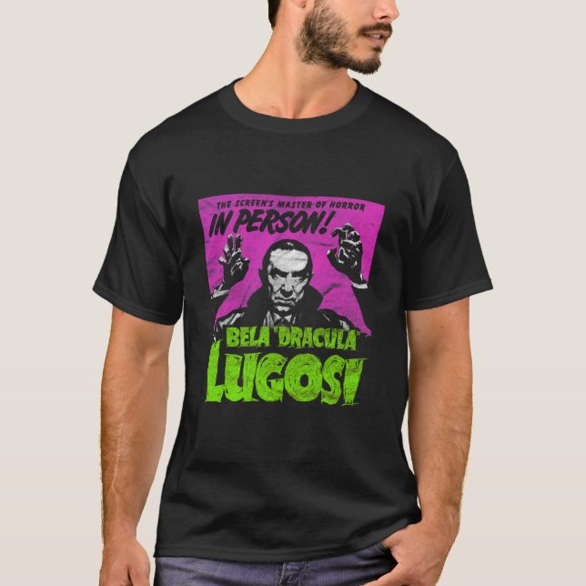 Dracula Lugosi Master of Horror Movie Vampire Esse T Shirt (Framsida)