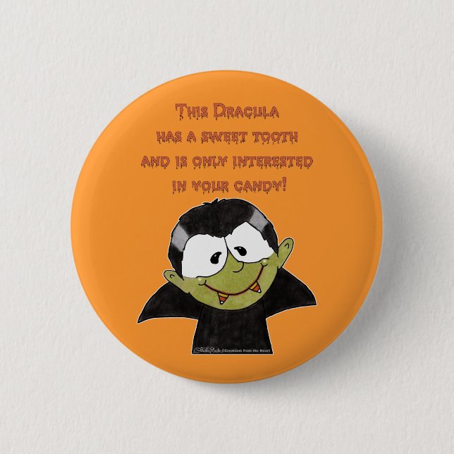 Dracula med söt tand knapp (Framsida)
