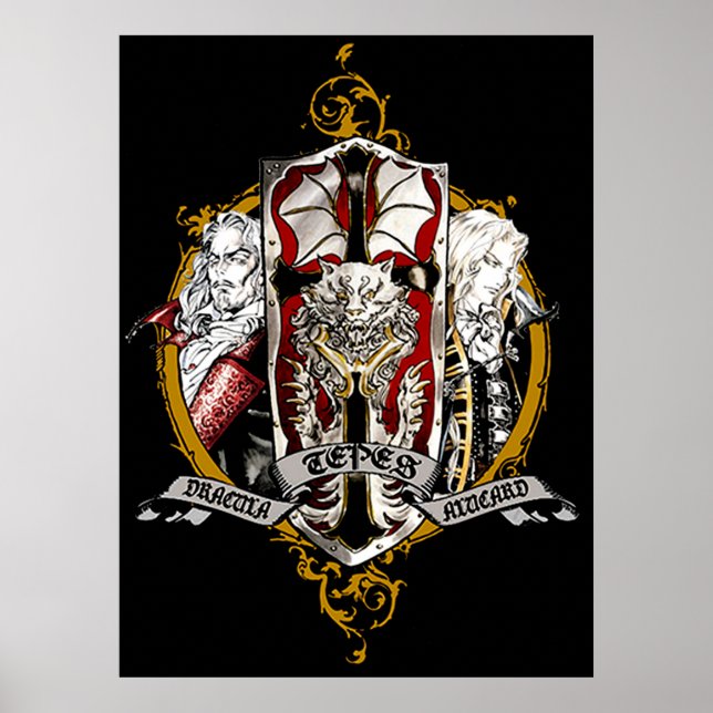 Dracula och Alucard Castlevania Game Funny Poster (Framsidan)
