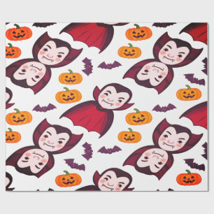 Dracula och Fladdermus Spooky Roligt Halloween Presentpapper
