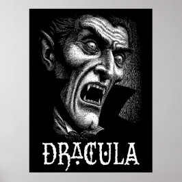 Dracula Porträtt Black and White Poster