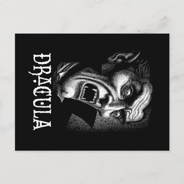 Dracula Porträtt Black and White Vykort (Framsida)